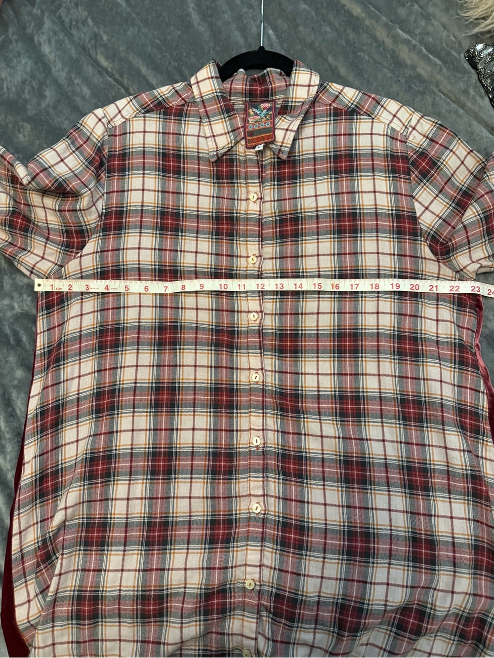 Johnny Was 3J Workshop Flannel/Velvet Blouse NWOT - Picture 6 of 8